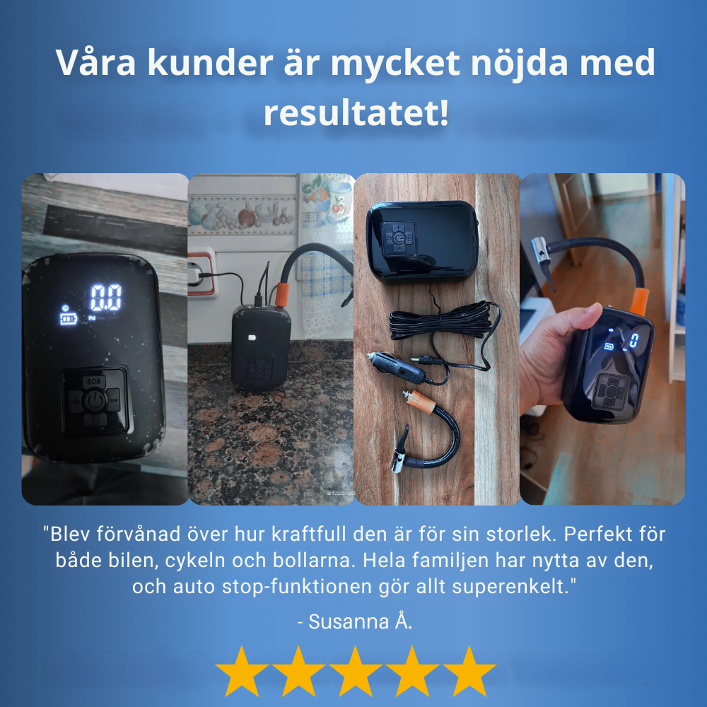 AirGo™ | STARK & PORTABEL Air Pump för Bil, Cykel & Sport