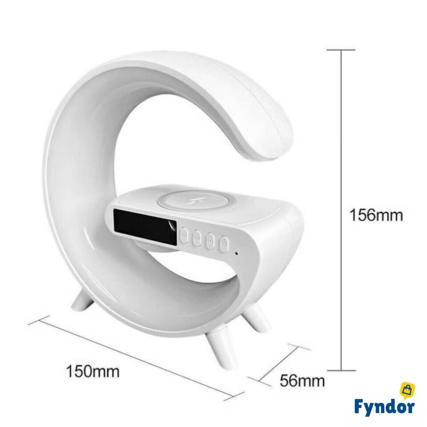 GlowRise™ | Multifunktionell väckarklocka med LED, högtalare & trådlös laddning