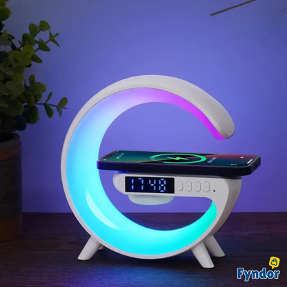 GlowRise™ | Multifunktionell väckarklocka med LED, högtalare & trådlös laddning