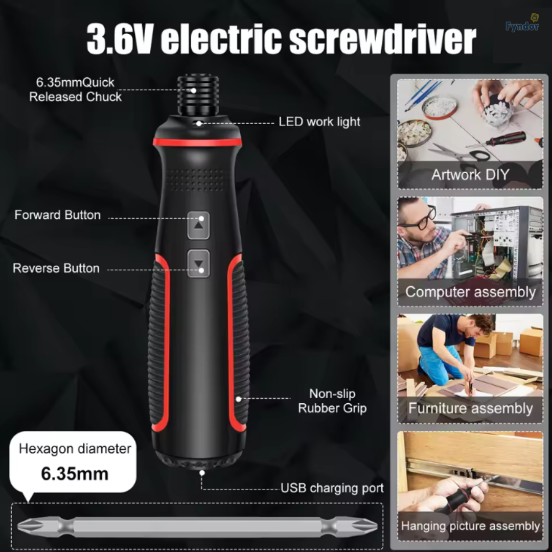 GripGo™ | Elektrisk 2-i-1-skruvmejsel för snabbare resultat