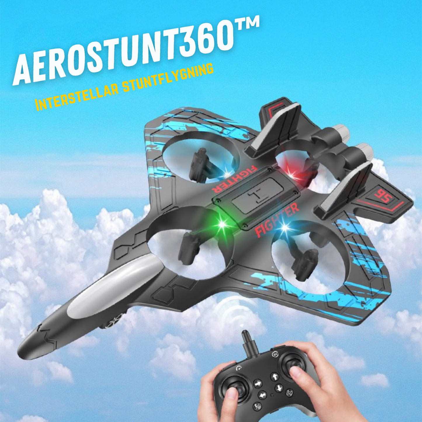 AeroStunt360™ 🔥Uppgraderat RC-stridsflygplan med 360° stunt & LED-show