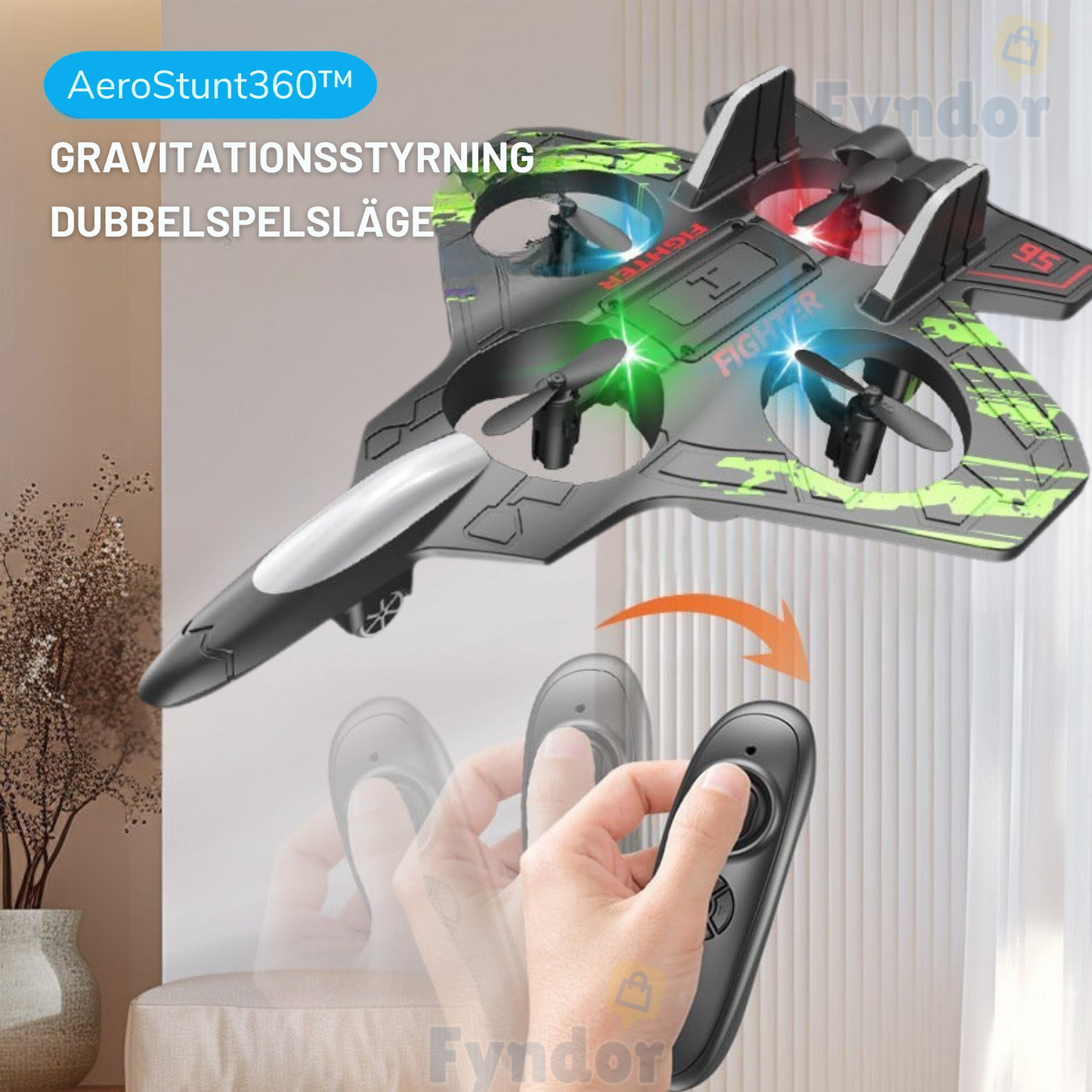 AeroStunt360™ 🔥Uppgraderat RC-stridsflygplan med 360° stunt & LED-show
