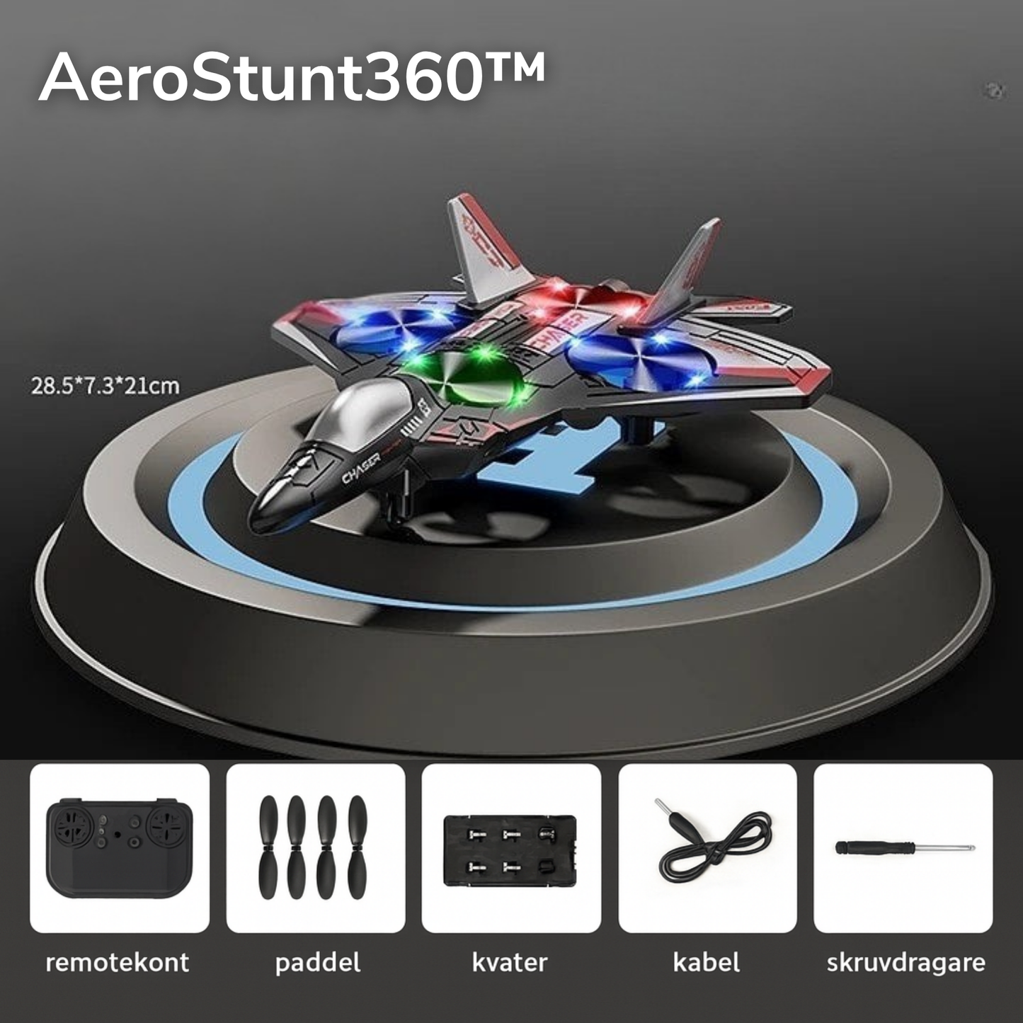 AeroStunt360™ 🔥Uppgraderat RC-stridsflygplan med 360° stunt & LED-show