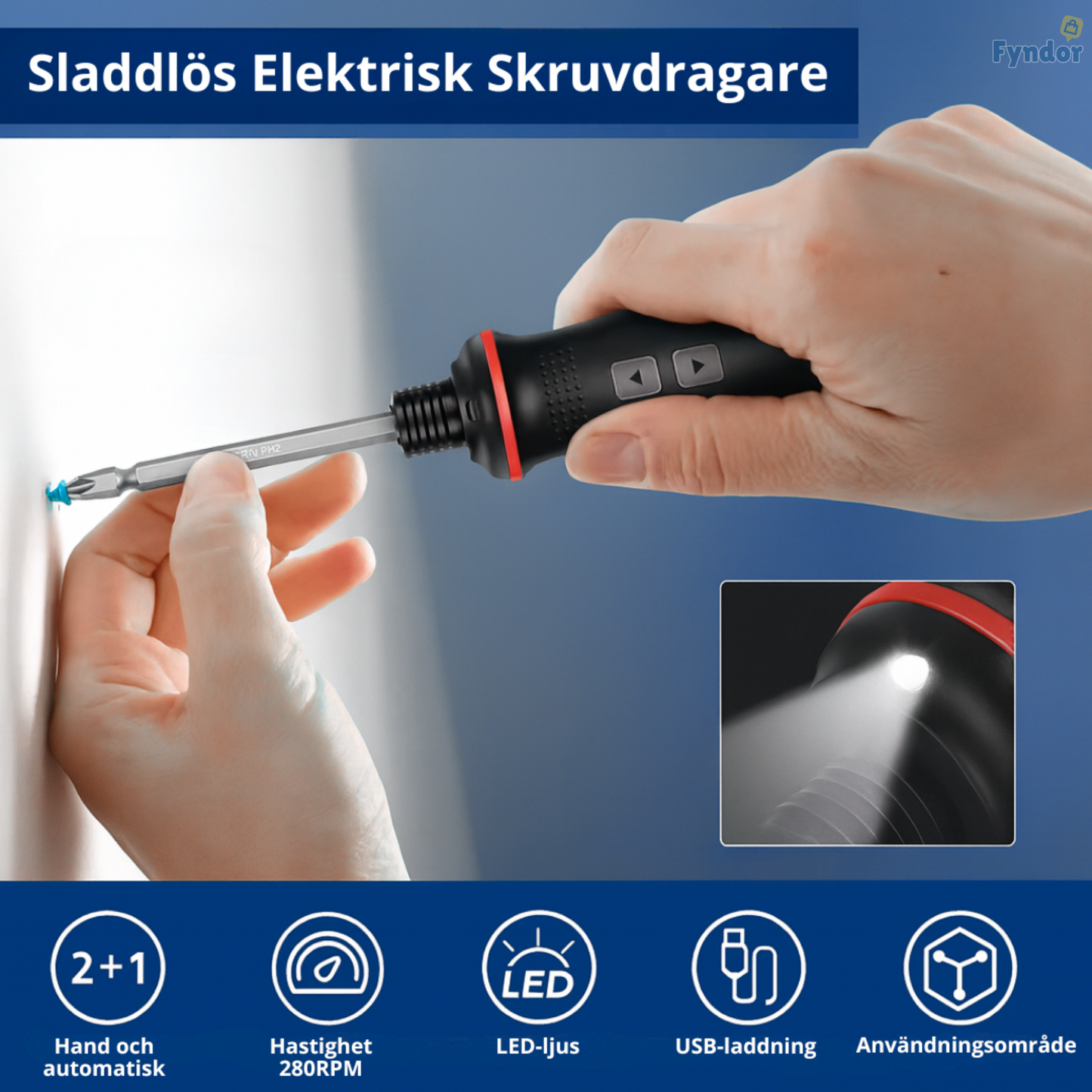 GripGo™ | Elektrisk 2-i-1-skruvmejsel för snabbare resultat