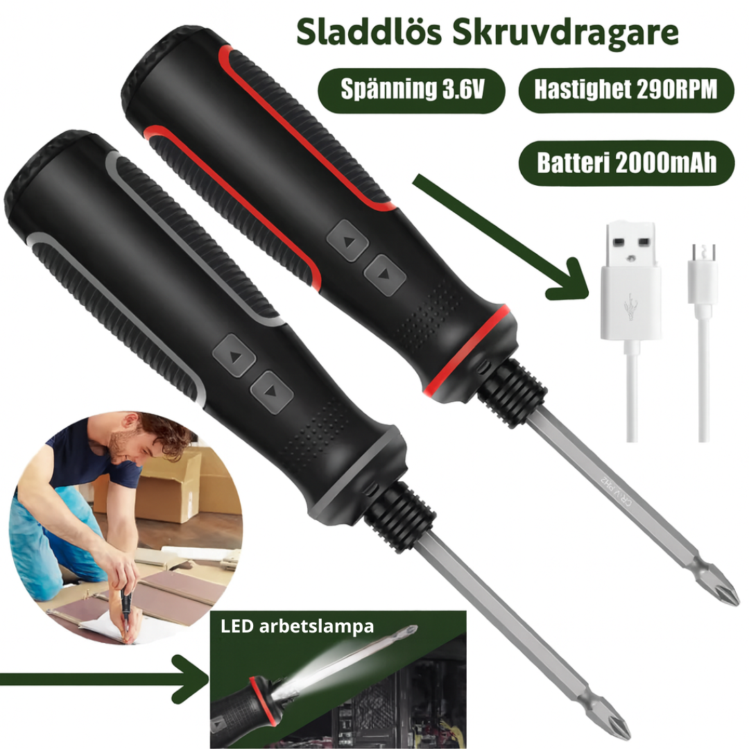 GripGo™ | Elektrisk 2-i-1-skruvmejsel för snabbare resultat