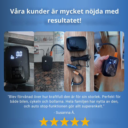 AirGo™ | STARK & PORTABEL Air Pump för Bil, Cykel & Sport