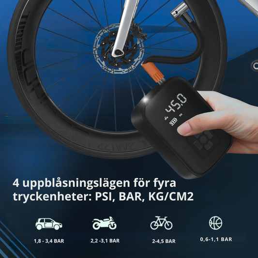AirGo™ | STARK & PORTABEL Air Pump för Bil, Cykel & Sport