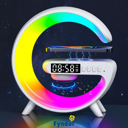GlowRise™ | Multifunktionell väckarklocka med LED, högtalare & trådlös laddning