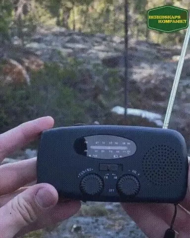Fyndor Nödradio™ |2000 mAh inbyggd Powerbank, Ficklampa och Solceller